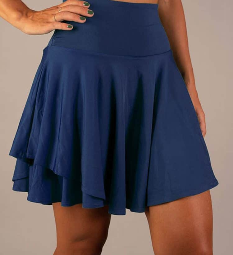 Tutu High Waist Belly Control Short Skirt for Yoga & Running - Anti-exposure 2 Flared Blue Skirt, Fashionable Women'S Clothing, Casual Summer Wear, Stylish Skirt For Women, Trendy Blue Skirt For Warm Weather.