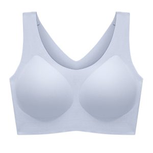 Seamless White Sports Bra With Supportive Design, Ideal For Activewear And Comfortable Everyday Wear, Featuring Breathable Fabric And Ergonomic Fit.