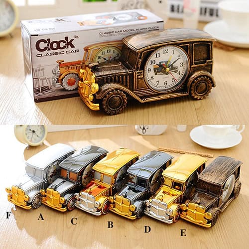 Vintage Car Model Pointer Alarm Clock - Multi-functional Originality Appeal 3 1. Vintage Wooden Car-Shaped Alarm Clock With Classic Car Design, Perfect As A Decorative Desk Accessory Or Gift For Car Enthusiasts.