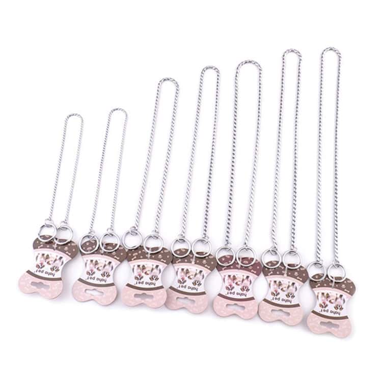 65cm Solid Metal Dog Collar - Heavy-Duty Snake Chain for Pet Durability 6 1. Silver Baby Pacifier Keychains With Pink Accents, Designed As Cute Gifts And Accessories For New Parents And Baby Showers.