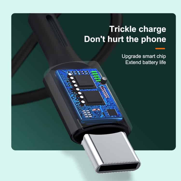 WK WDC-136 3A Fast Charging USB to 8 Pin Data Cable - Black & White 8 1. Usb-C Charging Cable With Smart Chip For Phone Safety And Battery Extension, Featuring Advanced Electronic Circuitry For Fast, Safe Charging And Device Protection.