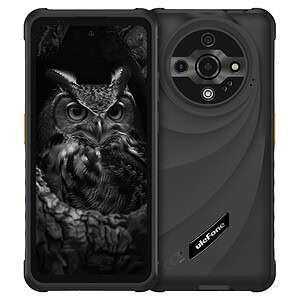 1. Rugged Ulefone smartphone with advanced camera system and owl-themed display, ideal for durable outdoor use and high-quality photography.