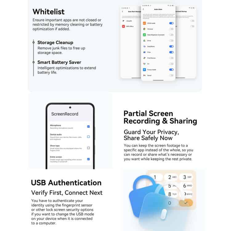 Blackview COLOR 6: 8GB+128GB, 6.67" Android 15, Face & Fingerprint ID, Octa Core 19 Ensuring App Privacy With Whitelist Features, Storage Cleanup, And Smart Battery Saver For Optimized Device Performance.