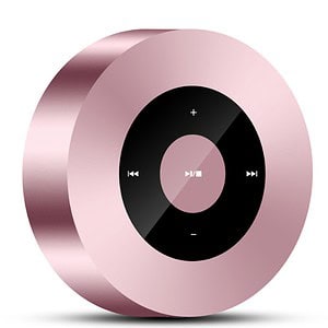 Stunning pink portable music player with sleek circular design, touch controls, and modern look for music lovers and tech enthusiasts.