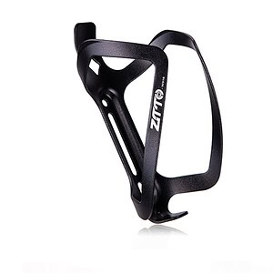 Lightweight black bicycle water bottle cage designed for cycling enthusiasts.