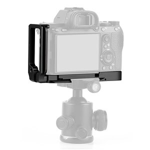 Camera cage with a mounting plate designed for stability and support during photography.