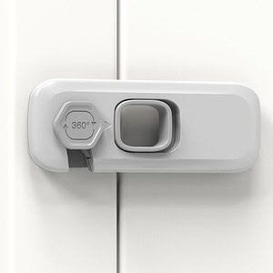 360-degree door lock handle for secure access | Modern white door latch with a rotational locking mechanism | Close-up of a sleek, white 360-degree door lock handle on a modern door, providing enhanced security and accessibility | Image features a contemporary white door lock handle with a 360-degree rotating mechanism, designed for secure and easy door access in residential or commercial spaces. The lock has a minimalist aesthetic, emphasizing safety and convenience.