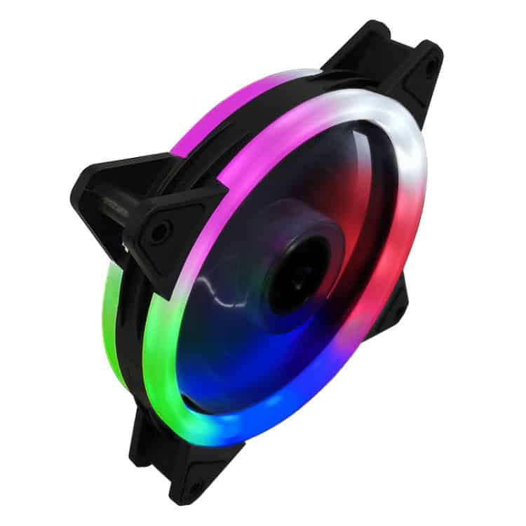 COOLMOON 12cm Dual Interface Computer Mainframe Chassis Fan 1 Vivid Rgb Led Pc Cooling Fan With Customizable Lighting Effects, High Airflow, And Quiet Operation For Gaming And High-Performance Computer Builds.