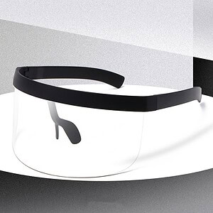 Syndmart wearable smart glasses with transparent visor and black headband, innovative tech accessory for hands-free communication and entertainment.